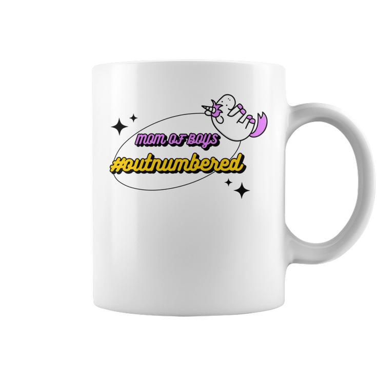 Mum Of Boys Outnumbered Unicorn Mothers Day Coffee Mug