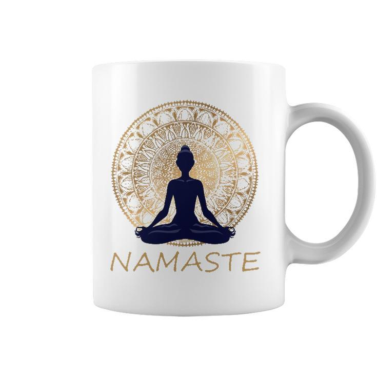 Namaste Yoga Dress Meditation Clothes Lotus Position Coffee Mug