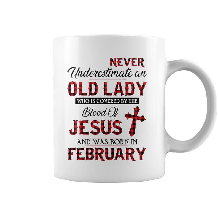 Never Underestimate An Old Lady Who Is Covered By February Coffee Mug