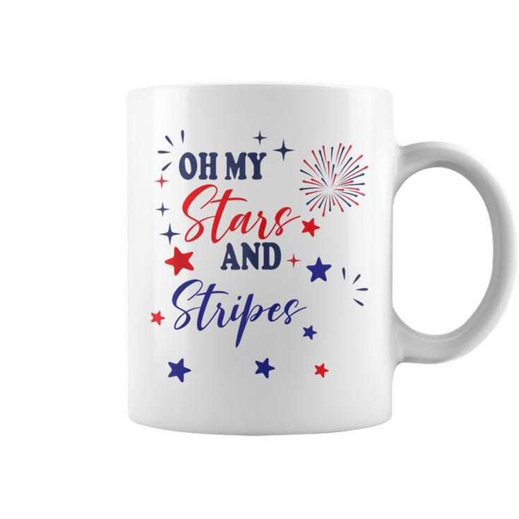 Oh My Stars And Stripes  July 4Th Patriotic Fireworks  Coffee Mug