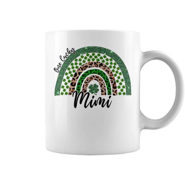 One Lucky Mimi Irish Rainbow Leopard St Patricks Day Coffee Mug