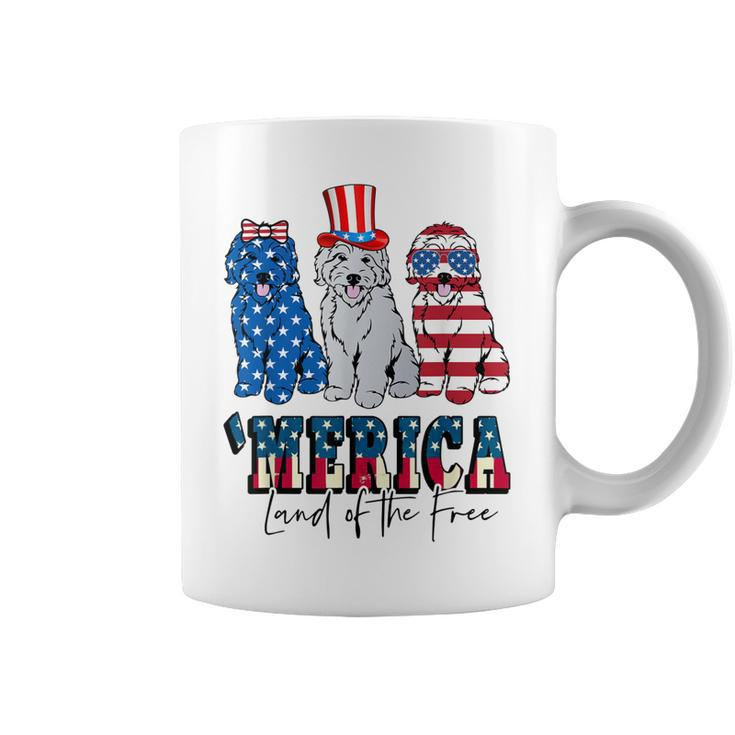 Patriotic Goldendoodle Dog 4Th Of July America Usa Flag  Coffee Mug