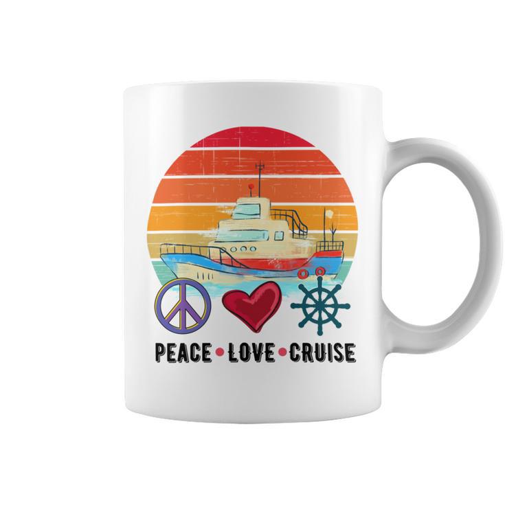 Peace Love Cruising Family Cruise Vacation Matching Gift Coffee Mug