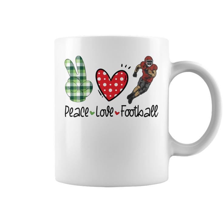 Peace Love Football Coffee Mug