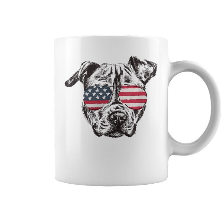 Pitbull 4Th Of July Sunglasses American Flag Patriotic  Coffee Mug