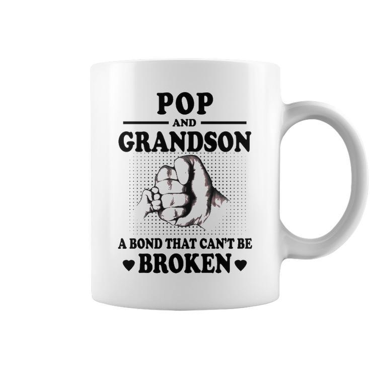 Pop Grandpa Gift   Pop And Grandson A Bond That Cant Be Broken Coffee Mug