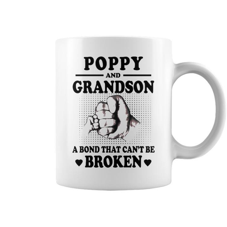 Poppy Grandpa Gift   Poppy And Grandson A Bond That Cant Be Broken Coffee Mug