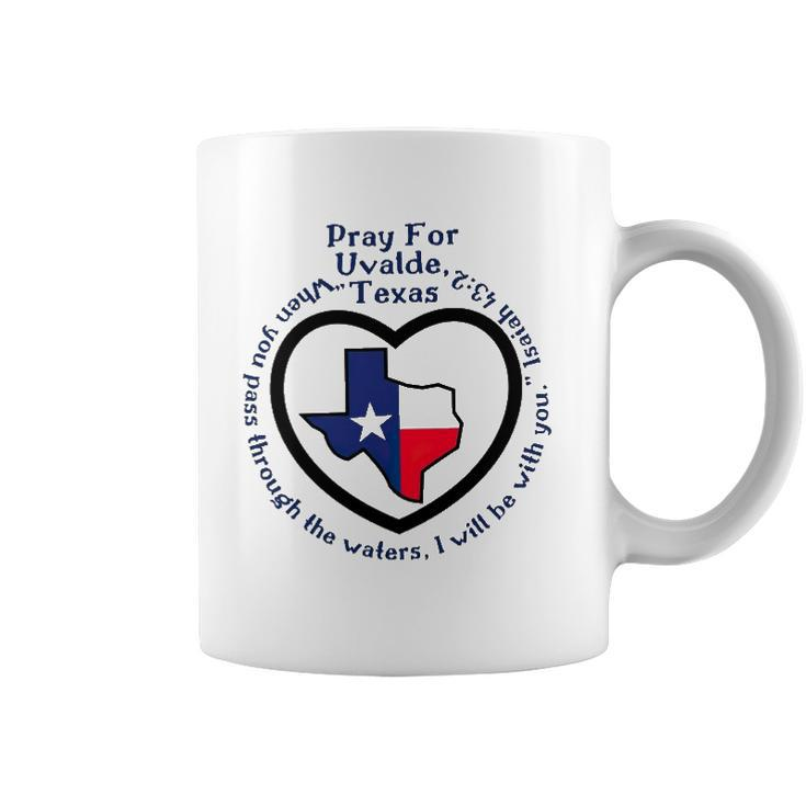 Prayers For Texas Robb Elementary Uvalde Texan Flag Map Coffee Mug