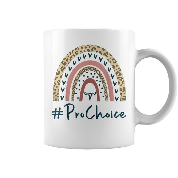 Pro Choice Leopard Rainbow Feminist Womens Rights My Choice  Coffee Mug