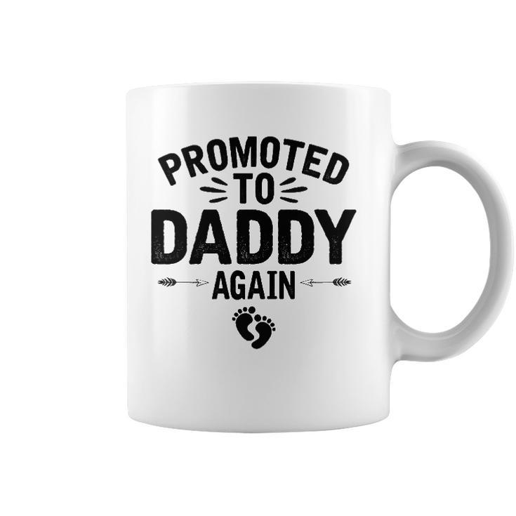 Promoted To Daddy Again Vintage Fathers Day  For Dad Coffee Mug