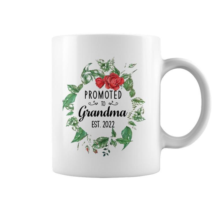 Promoted To Grandma Est 2022 Women Flower First Time Grandma Coffee Mug