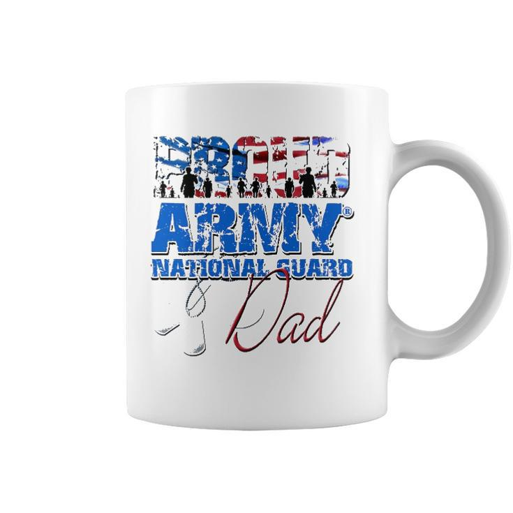 Proud Army National Guard Dad Usa Flag Fathers Day Coffee Mug