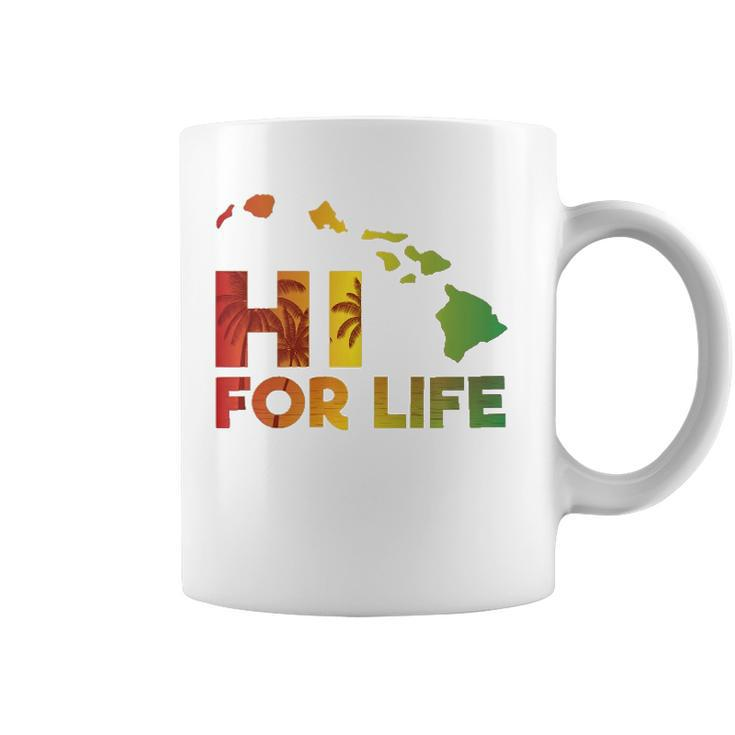 Rasta Colored Hi For Life Hawaii Palm Tree Tee Coffee Mug