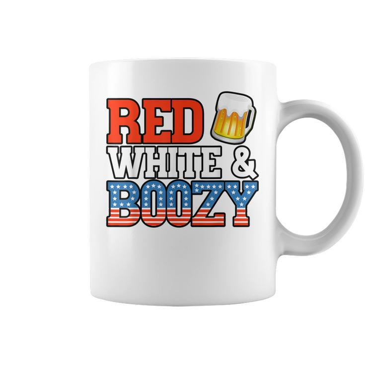Red White And Boozy Funny 4Th Of July Drinking Crew Party  Coffee Mug