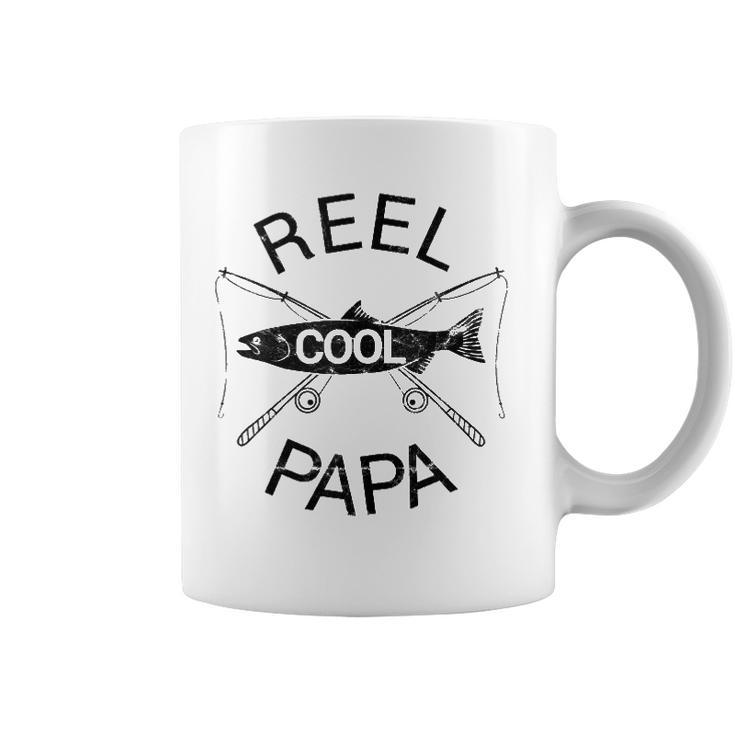Reel Cool Papa Funny Fathers Day Gift Fishing Grandpa Dad  Coffee Mug