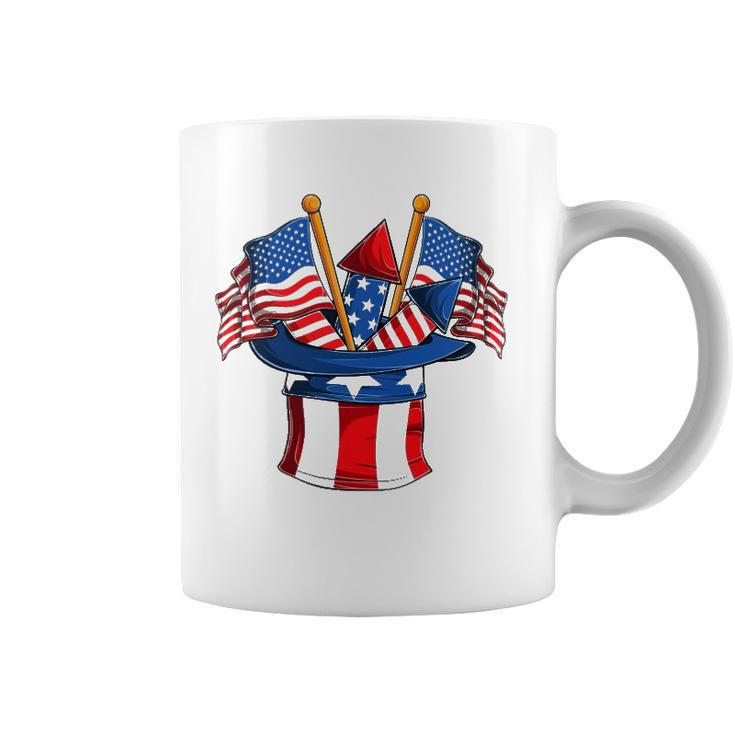 Retro 4Th Of July Hat Patriotic American Flag Vintage Coffee Mug