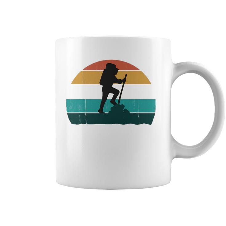 Retro Hiker Vintage Sunset Hiking Explorer Climber Gift Coffee Mug