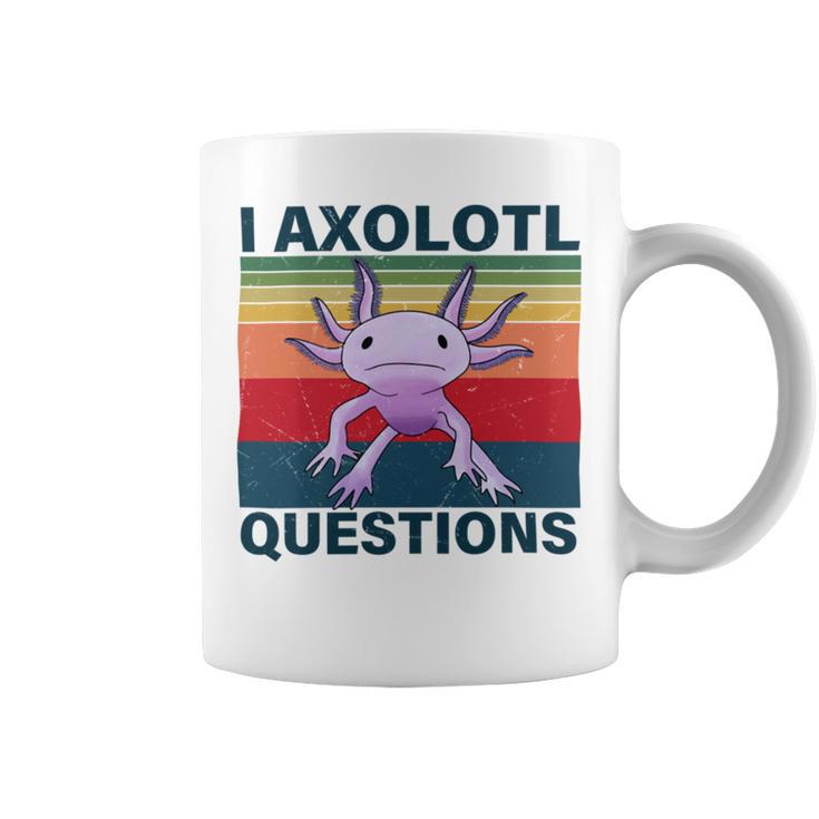 Retro I Axolotl Questions Funny Cute Axolotl Coffee Mug