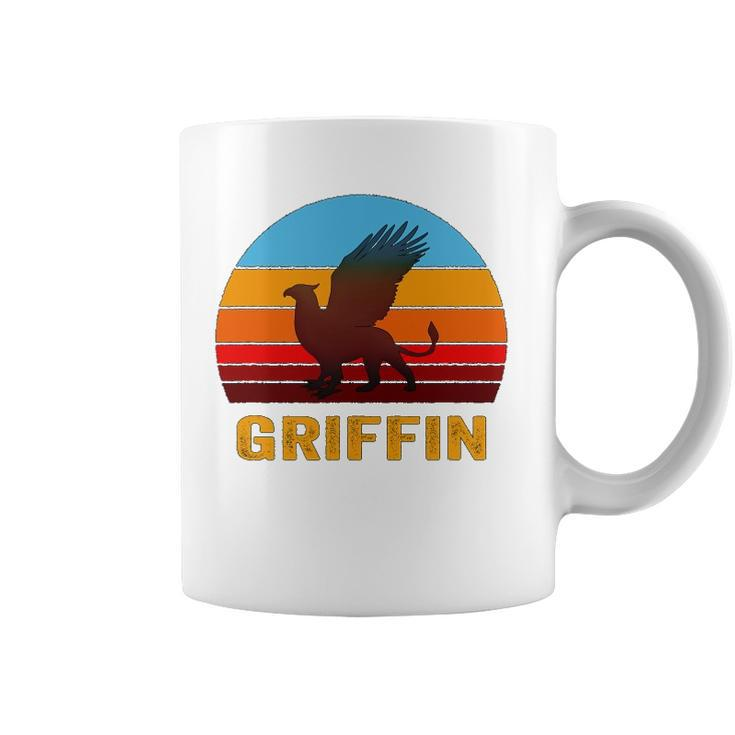 Retro Vintage Style Sunset Griffin Legendary Creature Coffee Mug