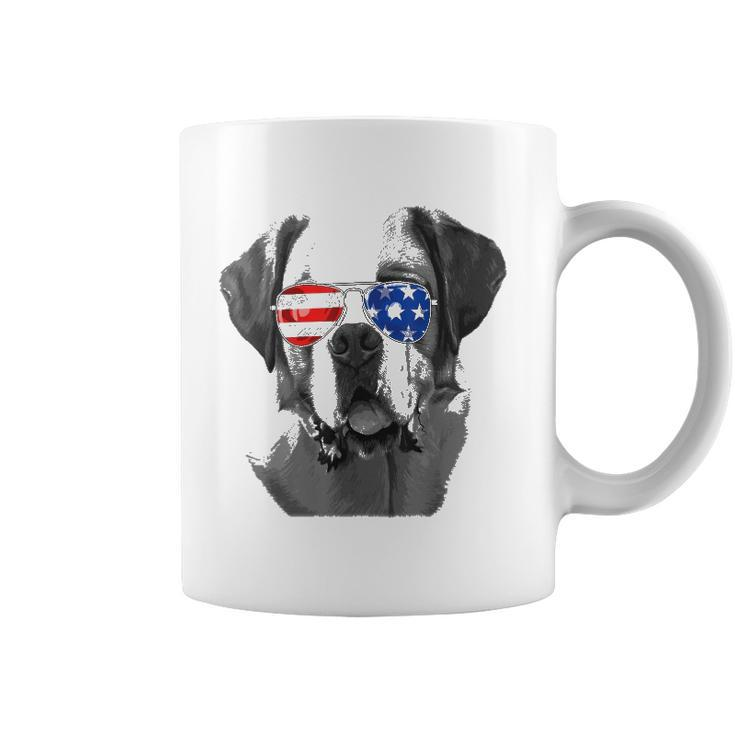 Saint Bernard Dog Sunglasses Flag American 4Th Of July Funny Coffee Mug