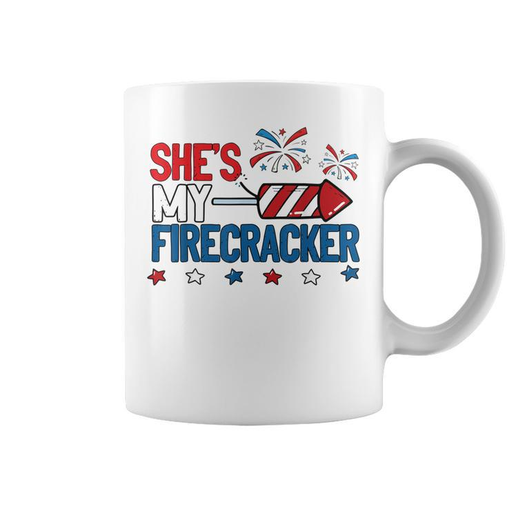 Shes My Firecracker 4Th July Matching Couples His And Hers  Coffee Mug