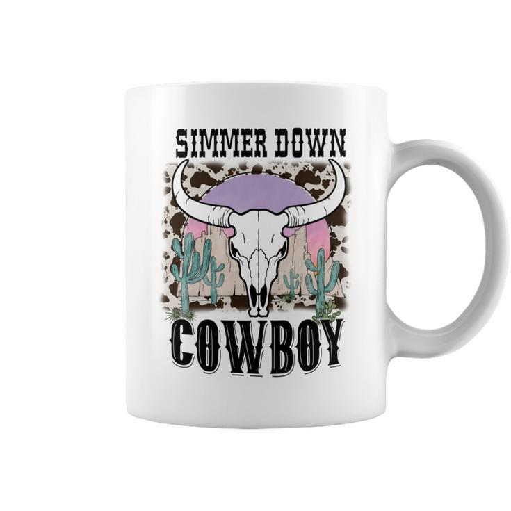 Simmer Down Cowboy Western Style Gift Coffee Mug