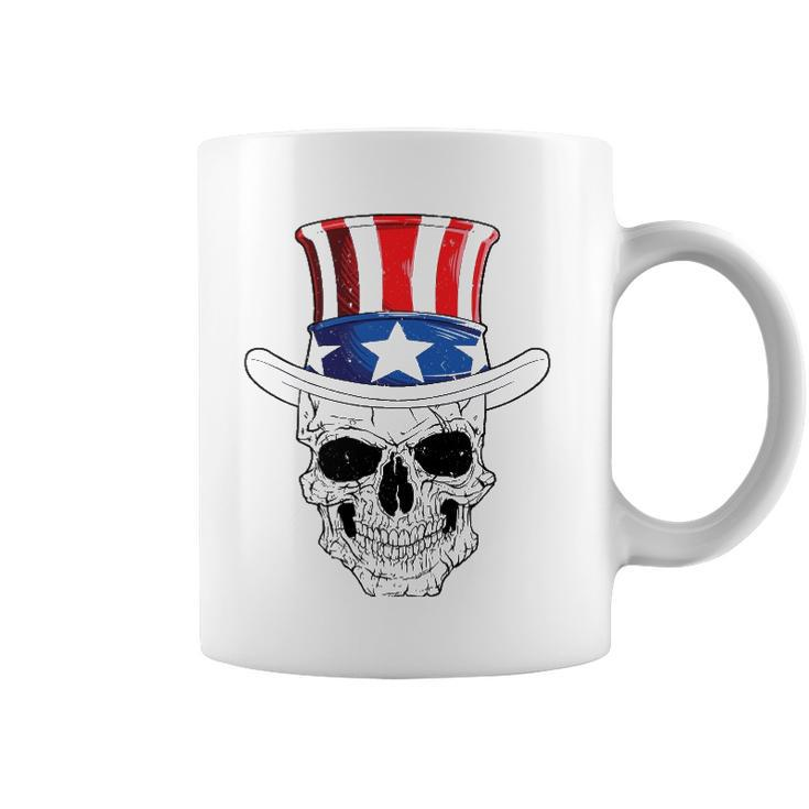 Skull 4Th Of July Uncle Sam American Flag Men Women Coffee Mug
