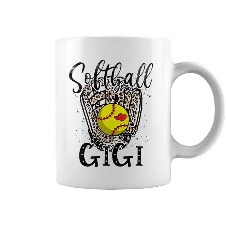 Softball Gigi Leopard Game Day Softball Lover Grandma Coffee Mug