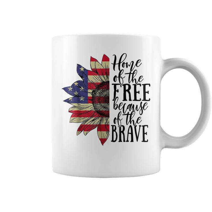 Sunflower Home Of The Free Because Of The Brave 4Th Of July  V2 Coffee Mug