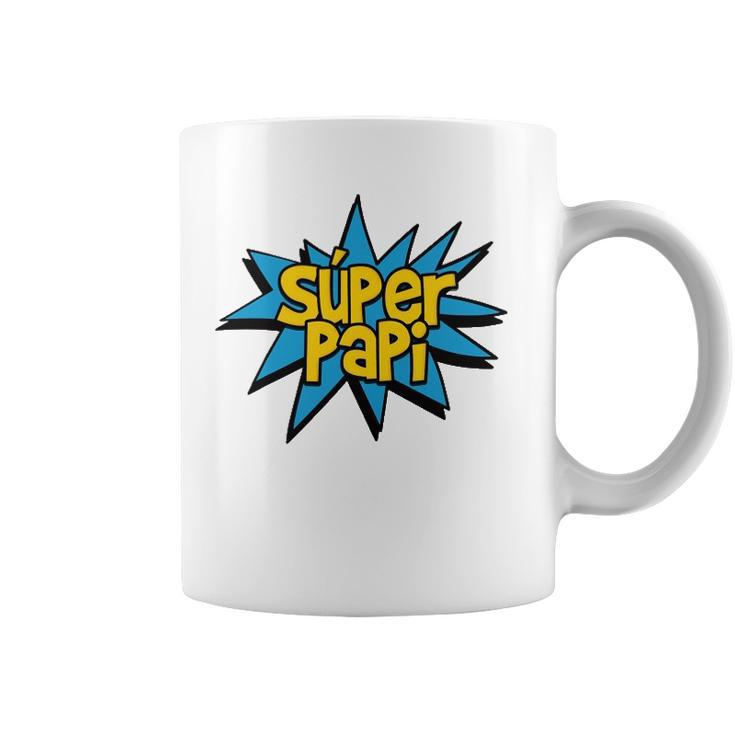 Super Papi Comic Book Superhero Spanish Dad Graphic Coffee Mug