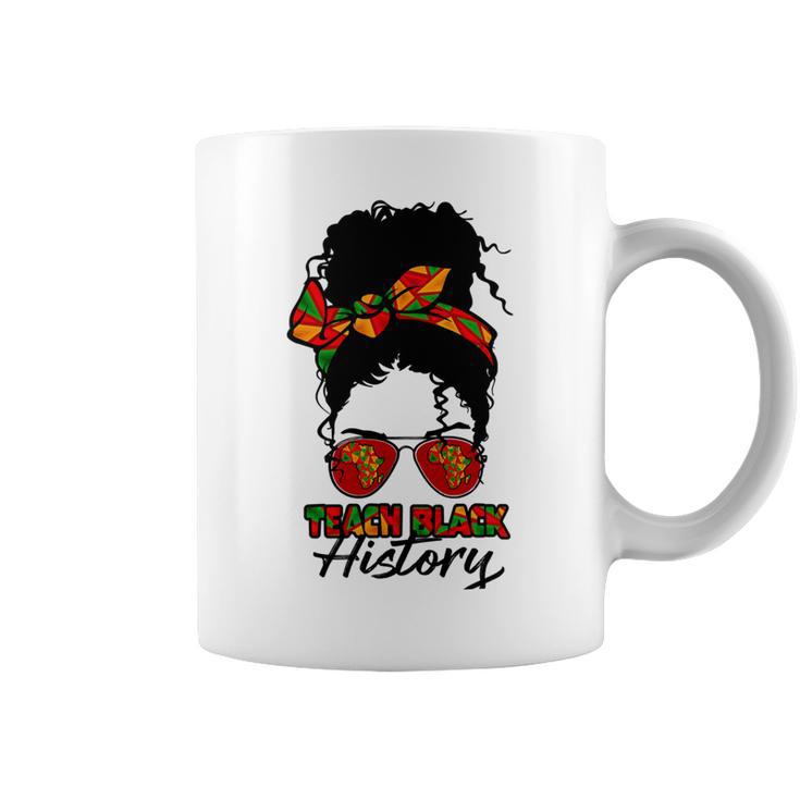 Teacher African Women Messy Bun Teach Black History Month Coffee Mug