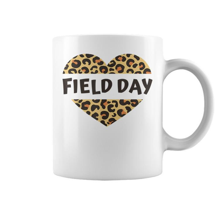 Teachers Field Day Leopard Heart Last Day Of School Kids Men  Coffee Mug