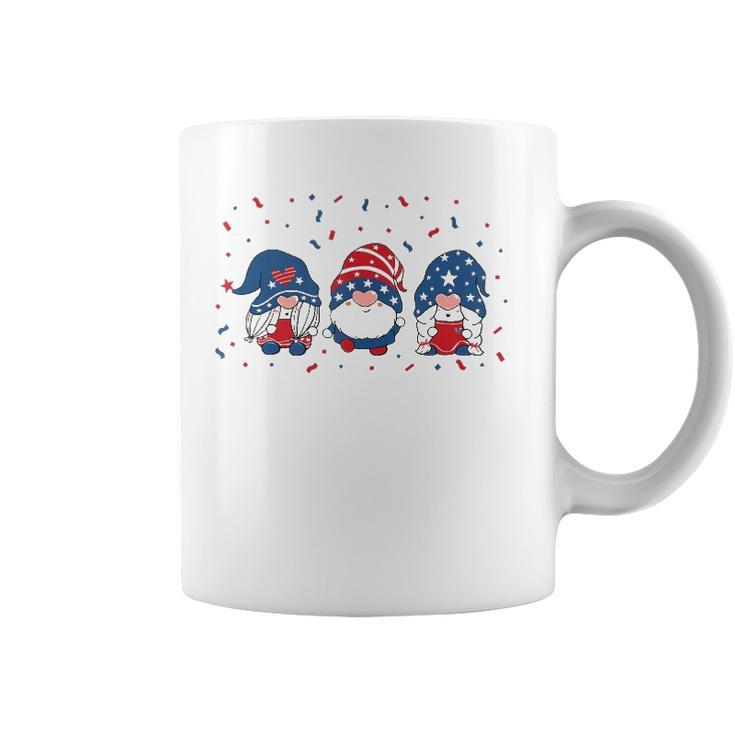 Three Gnomes Celebrating Independence Usa Day 4Th Of July  Coffee Mug