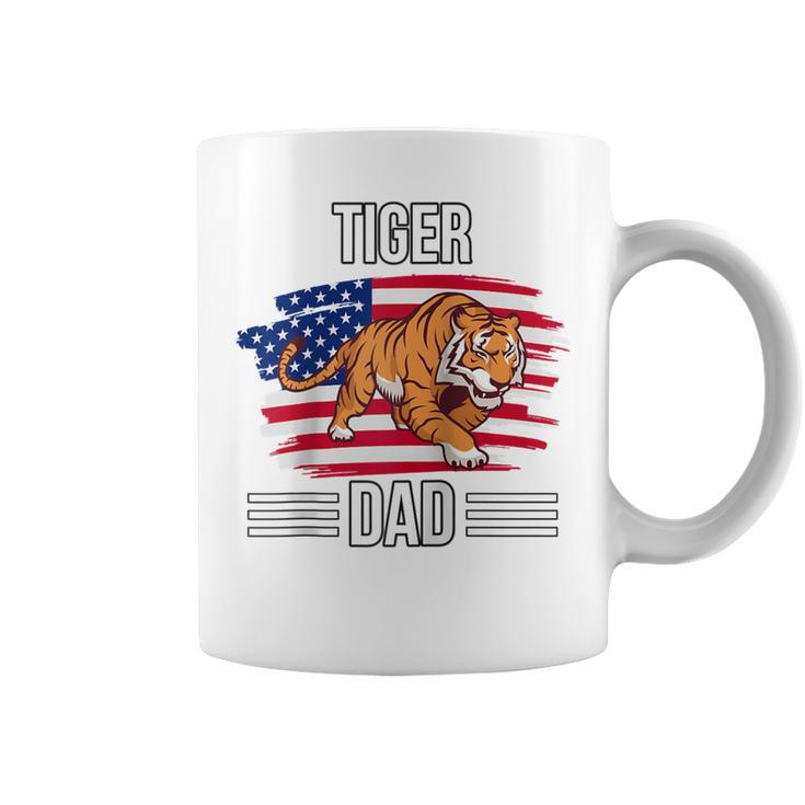 Tiger Us Flag 4Th Of July Fathers Day Tiger Dad  Coffee Mug