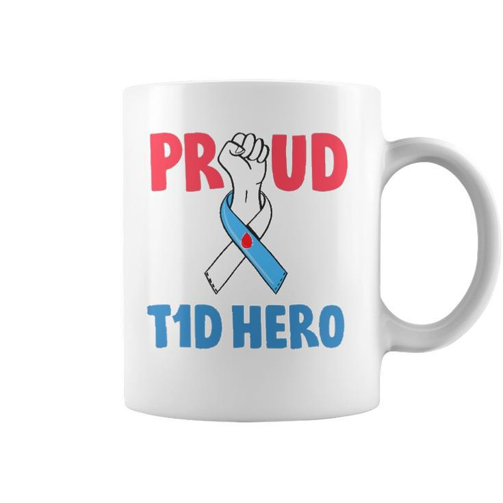 Type 1 Diabetes Awareness Proud Dad T1d Hero Diabetes Dad  Coffee Mug