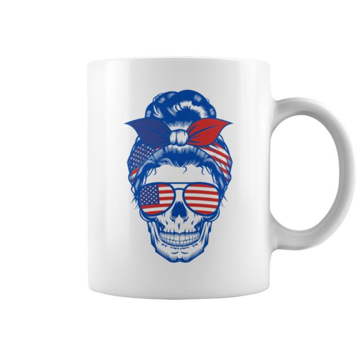 Ultra Maga Red White Blue Skull Coffee Mug