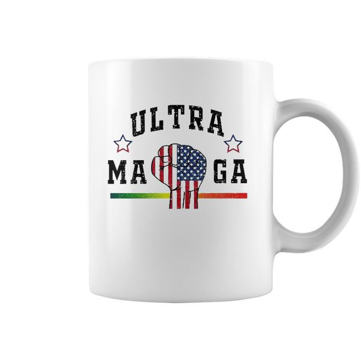 Ultra Maga The Return Of Trump Maga Trump Maga American Flag Fist Coffee Mug