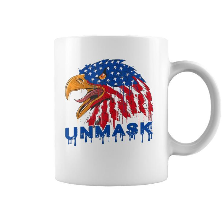 Unmask No Mask Usa Flag Eagle Patriotic Independence Day Coffee Mug