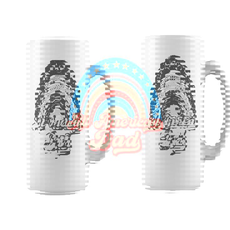 Us Flag Rainbow All American Dad 4Th Of July Mothers Day   Coffee Mug
