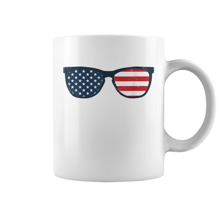 Usa Sunglasses Independence Day Men Women Gift Kids Vintage  Coffee Mug