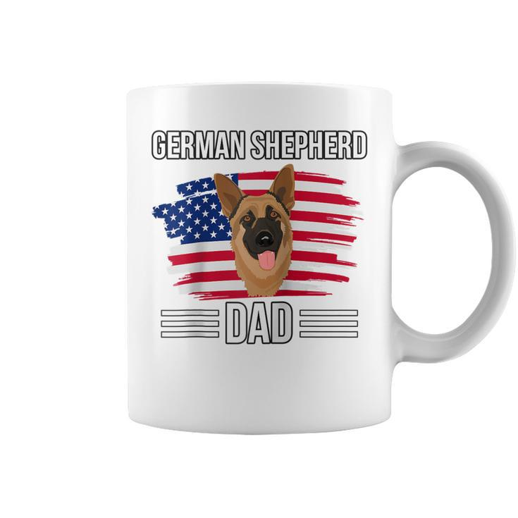 Usa Us Flag 4Th Of July Fathers Day German Shepherd Dad  Coffee Mug