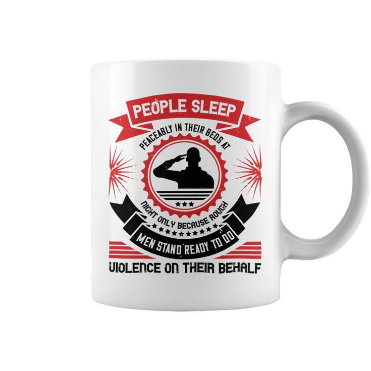 Veterans Day Gifts People Sleep Peaceably In Their Beds At Night Coffee Mug