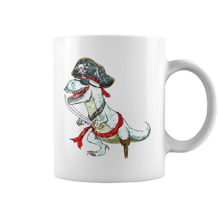 Vintage Pirate Dinosaurrex Funny Tyrannosaurus Halloween  Coffee Mug
