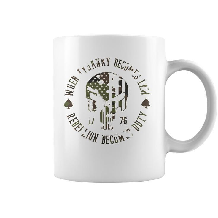 When Tyranny Becomes Law Rebellion Becomes Duty Camouflage 4Th Of July Coffee Mug