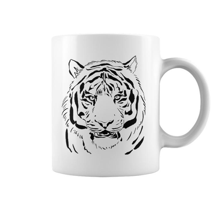 White Tiger Head For Men And Tiger Dad And Tiger Lover Coffee Mug