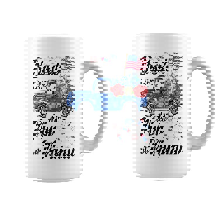 Women 4Th July American Flag Patriotic Blessed Mom Mamaw  Coffee Mug