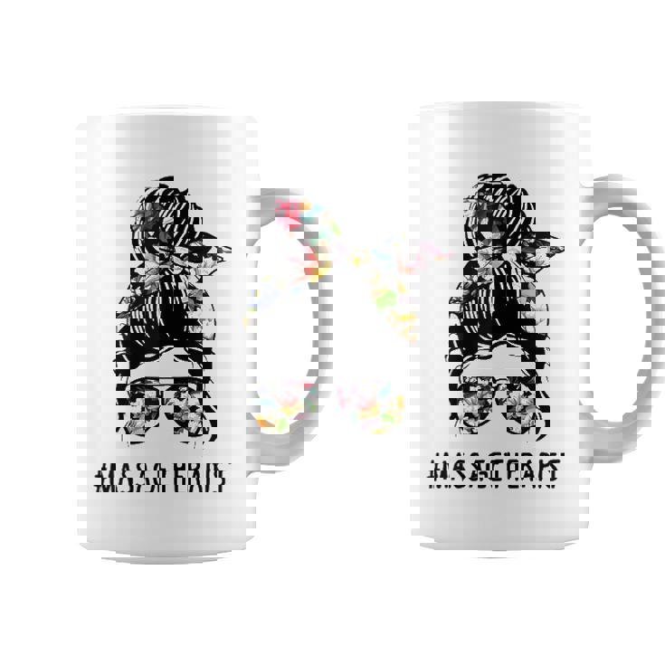 Women Lotus Massage Therapist Messy Bun Gift Coffee Mug