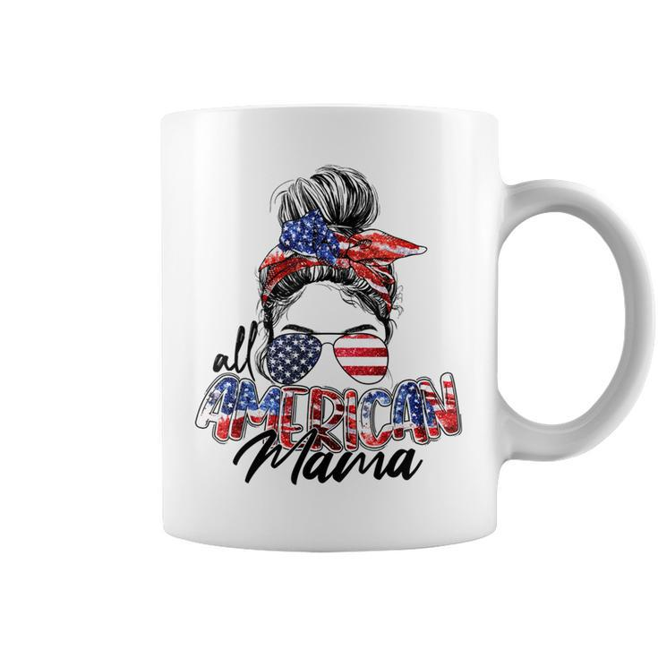 Womens All American Mama American Flag 4Th Of July Patriotic  Coffee Mug