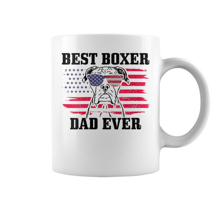Womens Best Boxer Dad Ever Dog Patriotic 4Th Of July American Flag  Coffee Mug