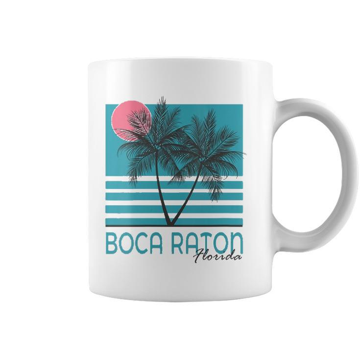 Womens Boca Raton Florida Souvenirs Fl Palm Tree Vintage Coffee Mug
